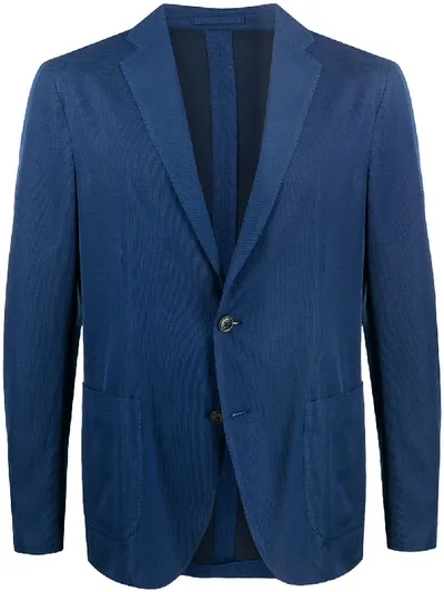 Lardini Fitted Single-breasted Blazer In Blue