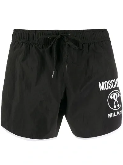 Moschino Badeshorts Mit Logo-print In Black