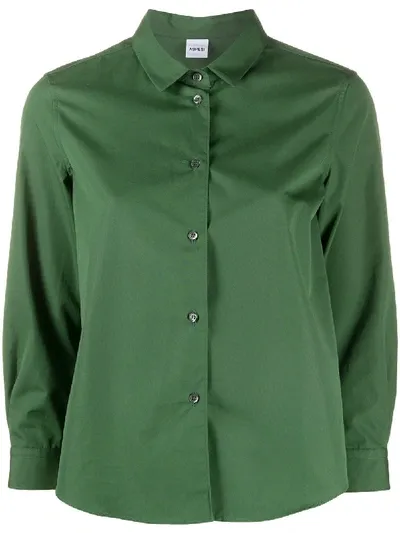 Aspesi Cropped Sleeve Shirt In Green