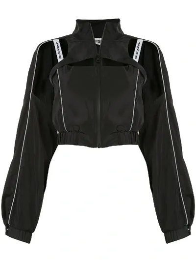 Ground Zero Cropped Cut Out Detail Jacket In Black