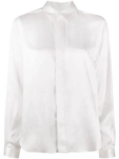 Comme Des Garçons Regular Fit Silk Shirt In White