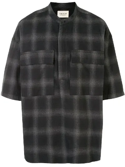 Fear Of God Checked Oversized Shirt In Black