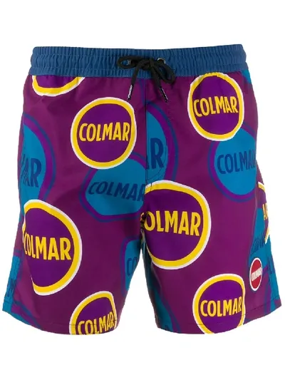 Colmar Logo Drawstring Shorts In Purple