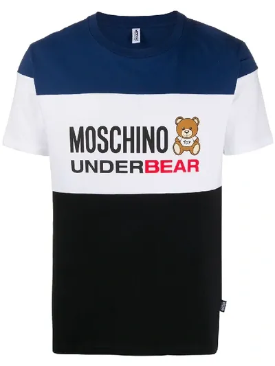 Moschino Underbear Striped T-shirt In Blue