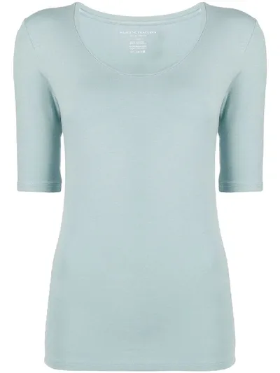 Majestic Scoop Neck 3/4 Sleeve Top In Blue