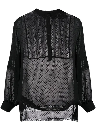 Ermanno Ermanno Sheer Dotted Blouse In Black