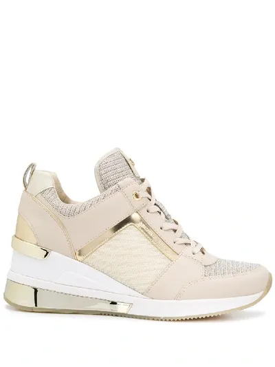 Michael Michael Kors Metallic Panel Sneakers In Neutrals