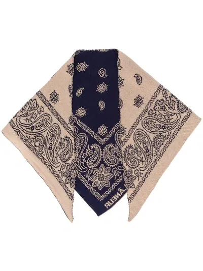 Maison Flaneur Paisley Print Scarf In Blue