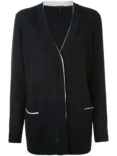 Escada Contrast Trim Cardigan In Black