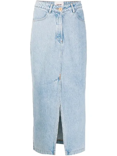 Nanushka Mid-length Denim Skirt In Blue