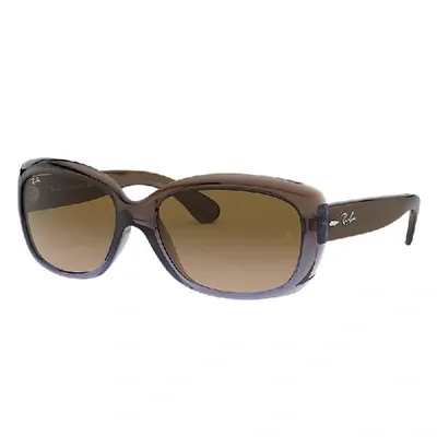 Ray Ban Jackie Ohh Sunglasses Brown Frame Brown Lenses 58-17 In Braun Verlaufstönung