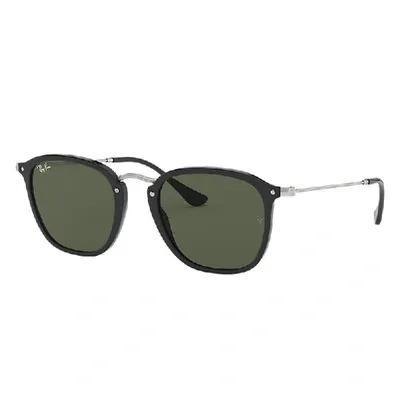 Ray Ban Sunglasses Unisex Rb2448n - Silver Frame Green Lenses 51-21 In Green Classic G-15