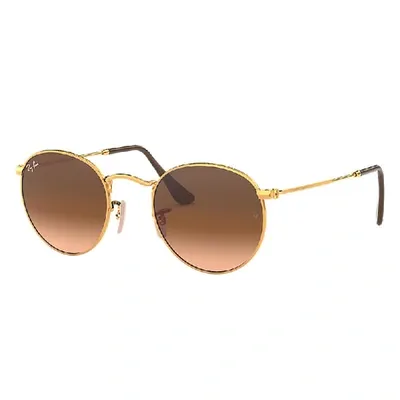 Ray Ban Round Metal Sunglasses Bronze-copper Frame Pink Lenses 47-21