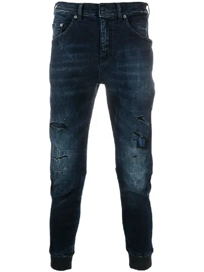 Neil Barrett Skinny-jeans Im Distressed-look In Blue