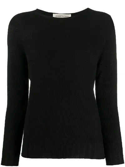 Lamberto Losani Long-sleeve Fitted Jumper In Black