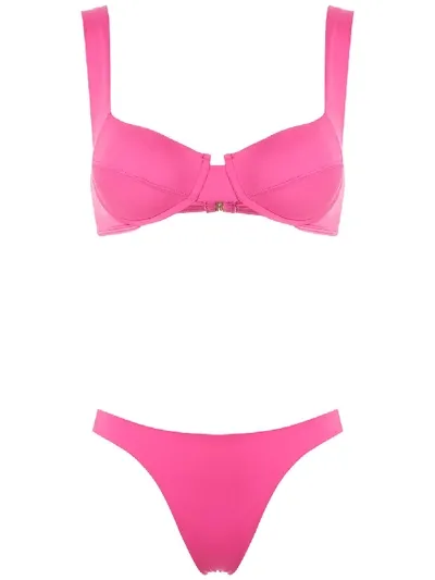 Brigitte High Cut Leg Bikini Set In Pink