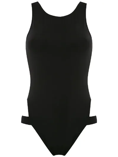 Brigitte Strappy High Cut Leg Swimsuit In Black