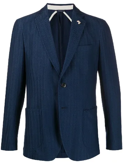 Tombolini Striped Tailored Blazer In Blue