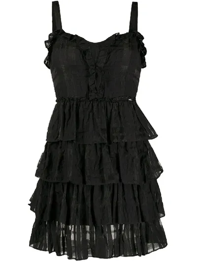 Liu •jo Tiered Cocktail Dress In Black