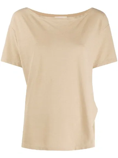 Zanone Gathered Side T-shirt In Neutrals