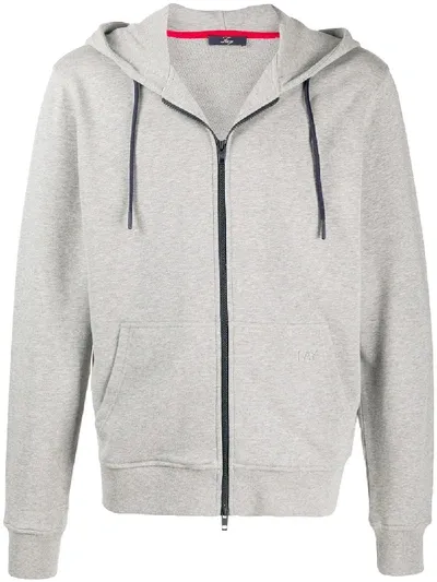 Fay Zip Front Hoodie In Grey