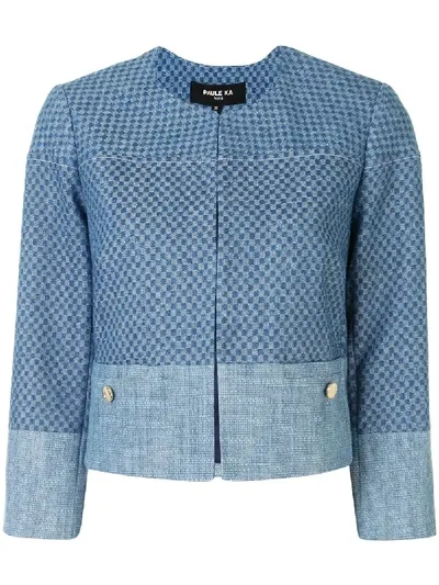 Paule Ka Cropped Denim Jacket In Blue