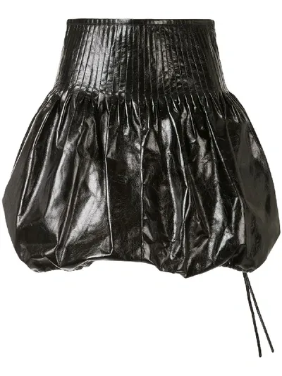 Drome Leather Puffball Skirt In Black