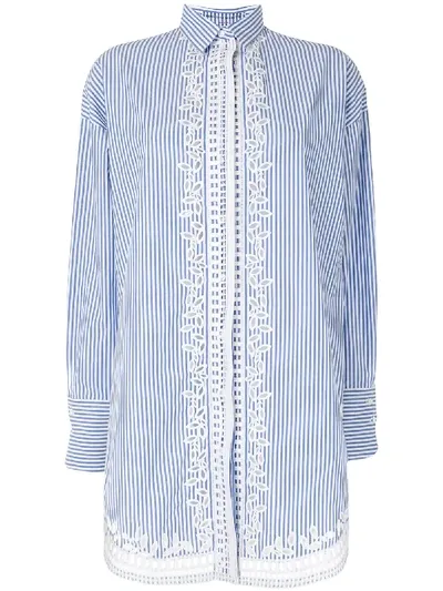 Ermanno Scervino Oversized Shirt In Blue