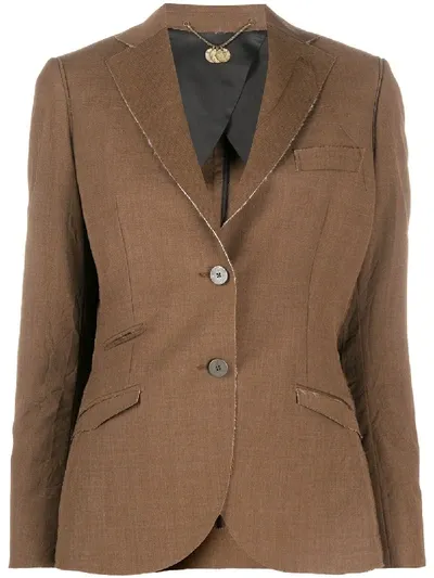 Maurizio Miri Fitted Single Breasted Blazer In Brown