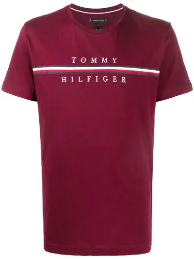 Tommy Hilfiger Crew Neck Logo T In Red