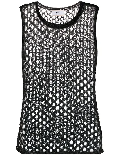 Snobby Sheep Mesh-knit Top In Black