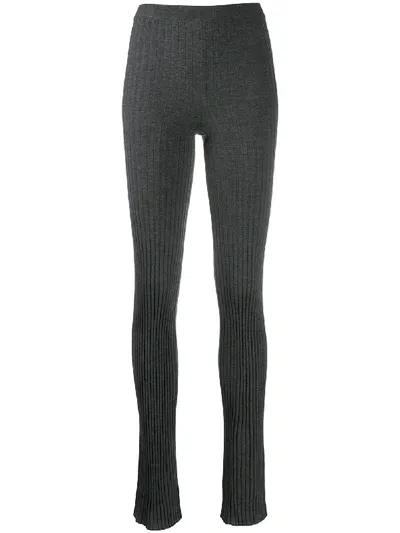 Mrz Slim-fit Knitted Leggings In Grey