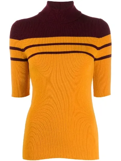 Mrz Colour Block Jumper In Yellow