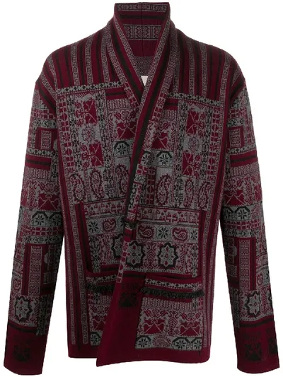 Etro Carpet Jacquard Cardigan In Red