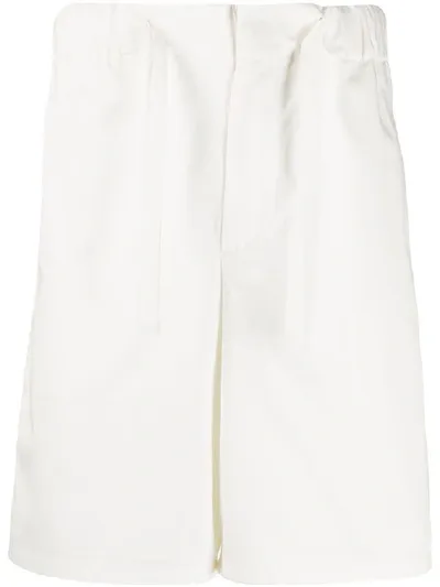 Kenzo Drawstring Waist Cotton Shorts In White