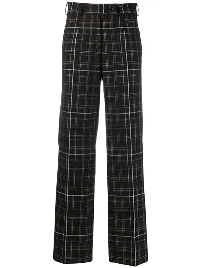 Mrz Check Wide-leg Trousers In Black