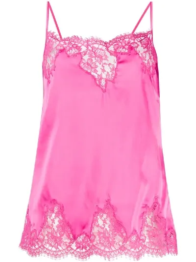 Ermanno Ermanno Lace-panel Vest In Pink