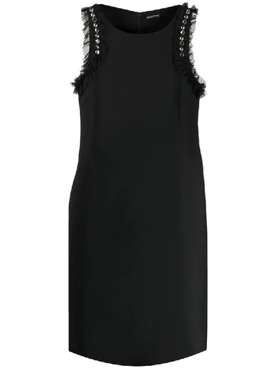 Ermanno Ermanno Frill-trim Sleeveless Dress In Black