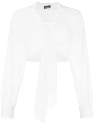 Ermanno Ermanno Lace Tie-waist Shirt In White