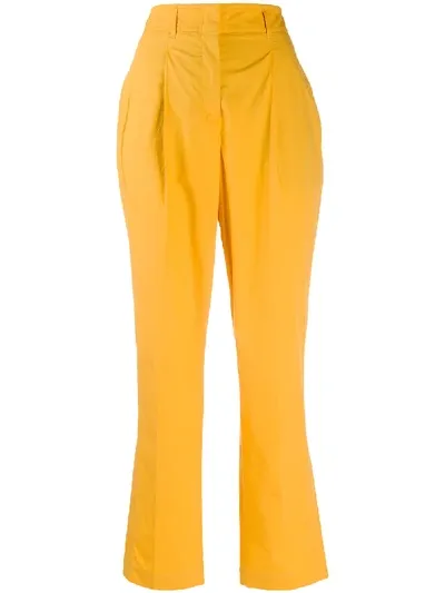 Dorothee Schumacher Cropped Pleated Trousers In Yellow