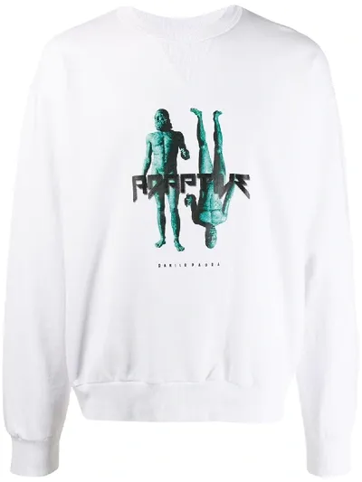 Paura Statue Print Sweatshirt In White