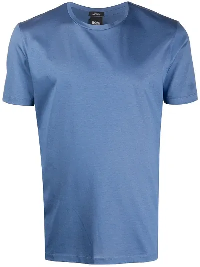 Hugo Boss Short-sleeve Fitted T-shirt In Blue