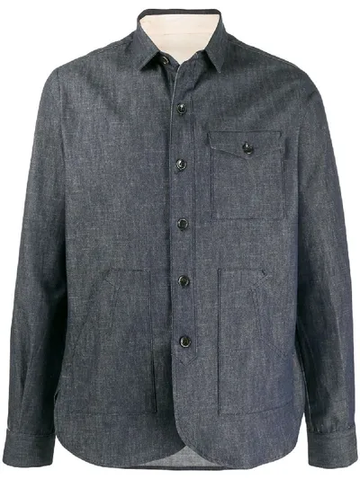 Nine In The Morning Single-breasted Shirt Jacket In Blue