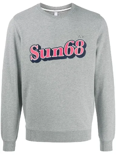 Sun 68 Sweatshirt Mit Logo-print In Grey