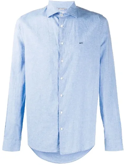 Sun 68 Logo Shirt In Blue