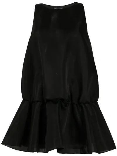 Giorgio Armani Peplum Mini Dress In Black