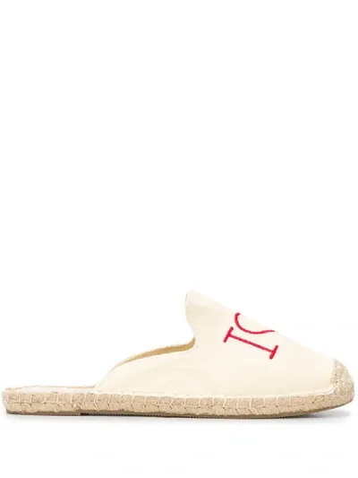 Mc2 Saint Barth Embroidered Slip-on Espadrilles In Neutrals