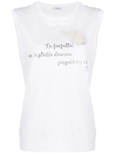 Peserico Slogan Print Tank Top In White