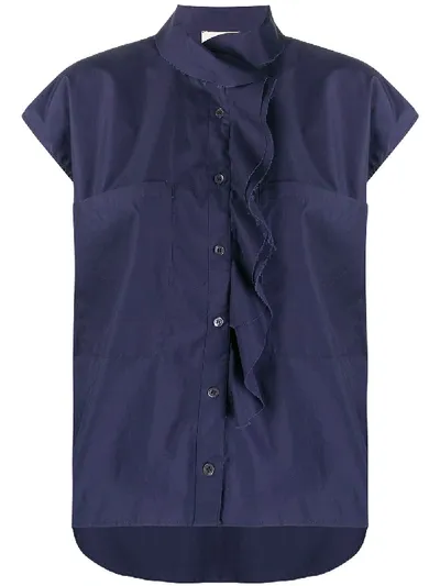 Barena Venezia Deconstructed Short-sleeve Shirt In Blue