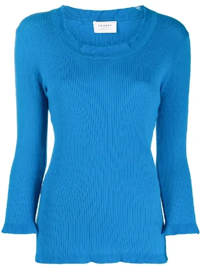 Snobby Sheep Geripptes Sweatshirt In Blue